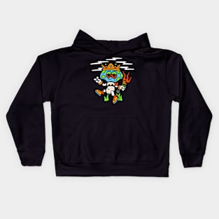 Mushroom trippy crown Kids Hoodie